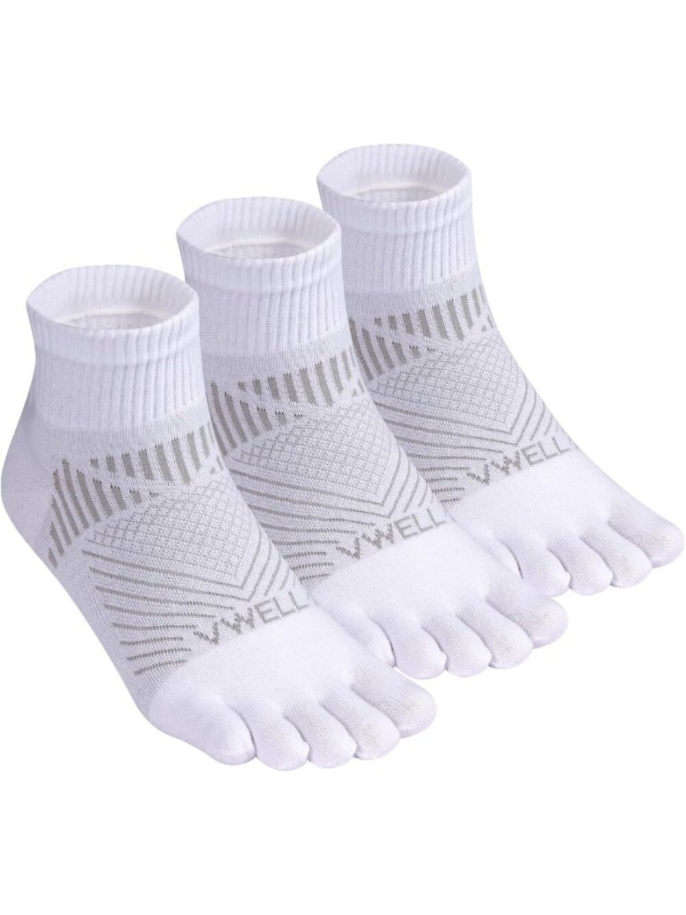 Coolmax Toe Socks for Men & Women | 5 Finger Athletic Running Quarter Socks (3